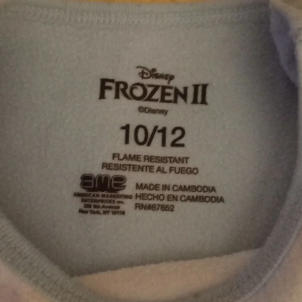 Disney Frozen Ana Elsa Winter Long Sleeve PJs Pajama Set Size 10/12